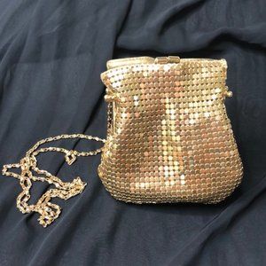 Vintage gold mesh evening purse
